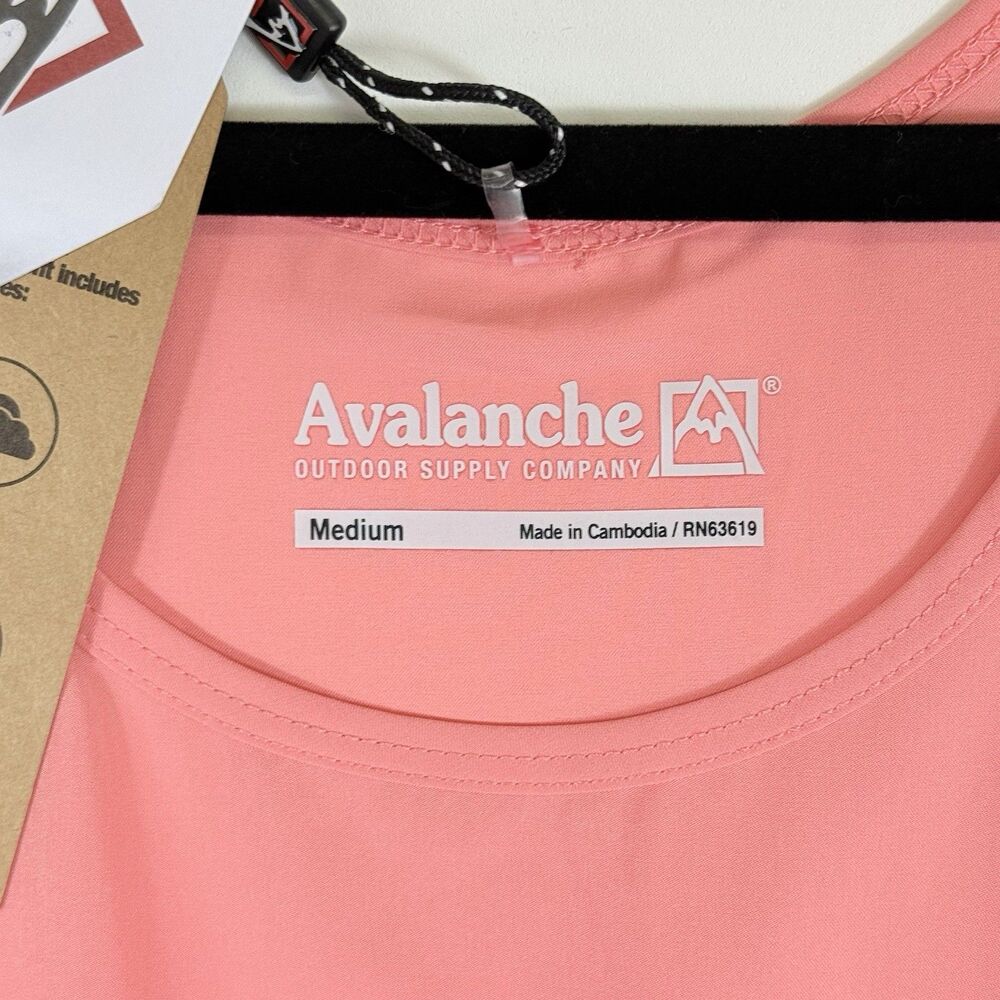 NEW Avalanche Womens Medium Coral Active Lightweight Woven Tank Pockets Dress - Picture 5 of 6